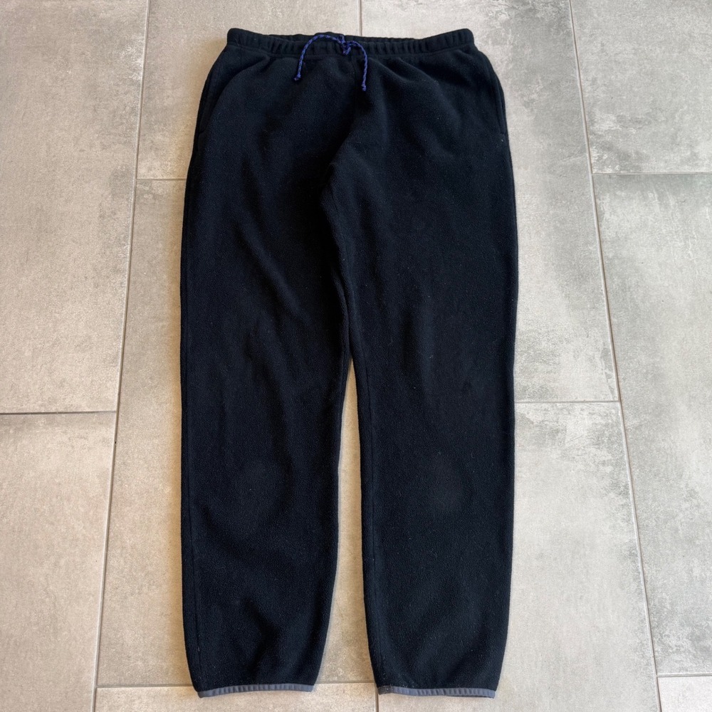 Patagonia Synchilla Fleece Pants Mens Large Black Snap Pocket Joggers Sweatpants